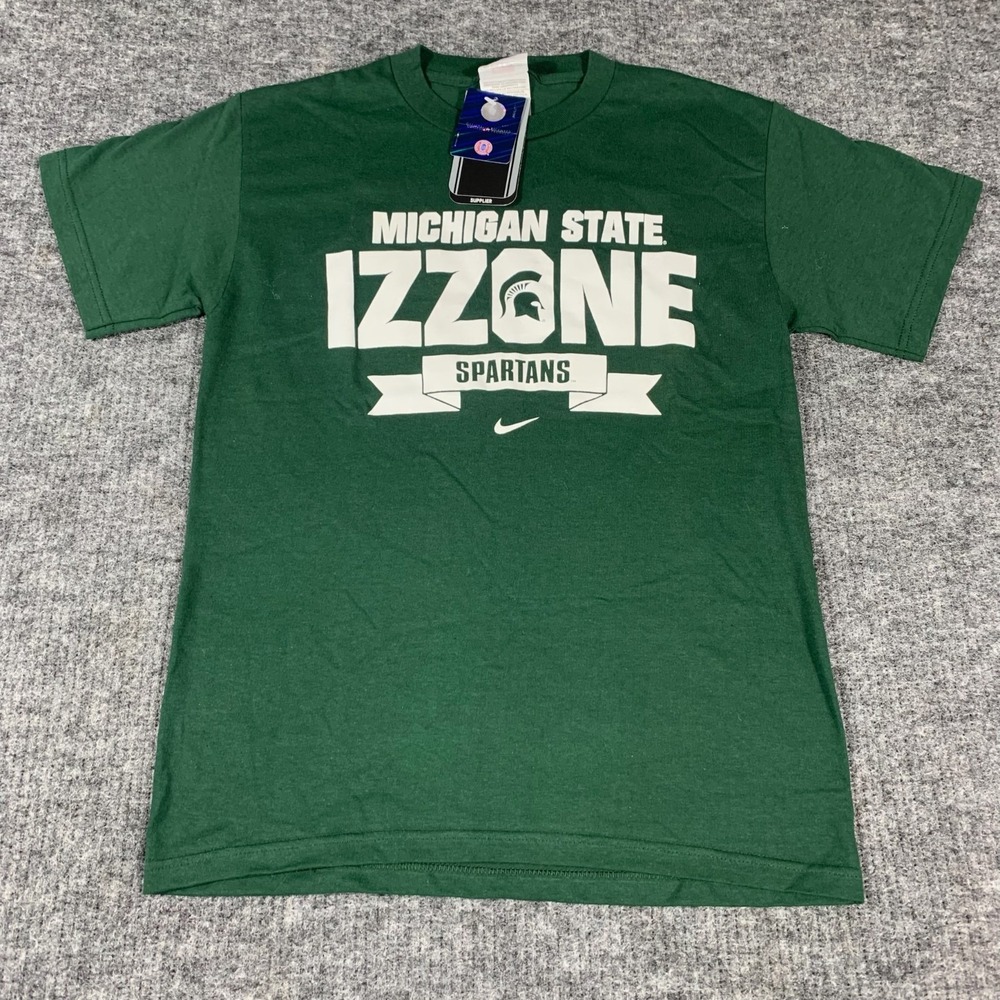 Nike Michigan State Spartans T Shirt Mens Small Green Izzone Basketball Swoosh